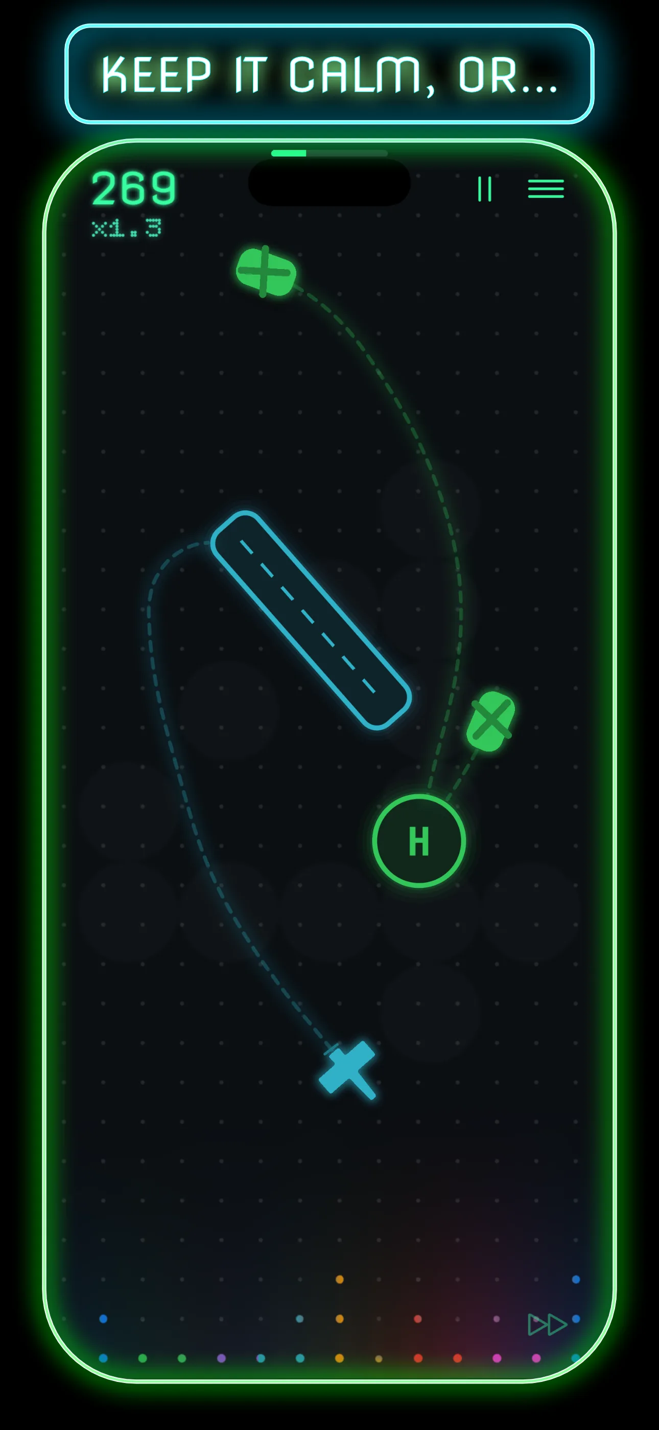Keep it calm: a quiet board with a couple of aircraft and a helipad